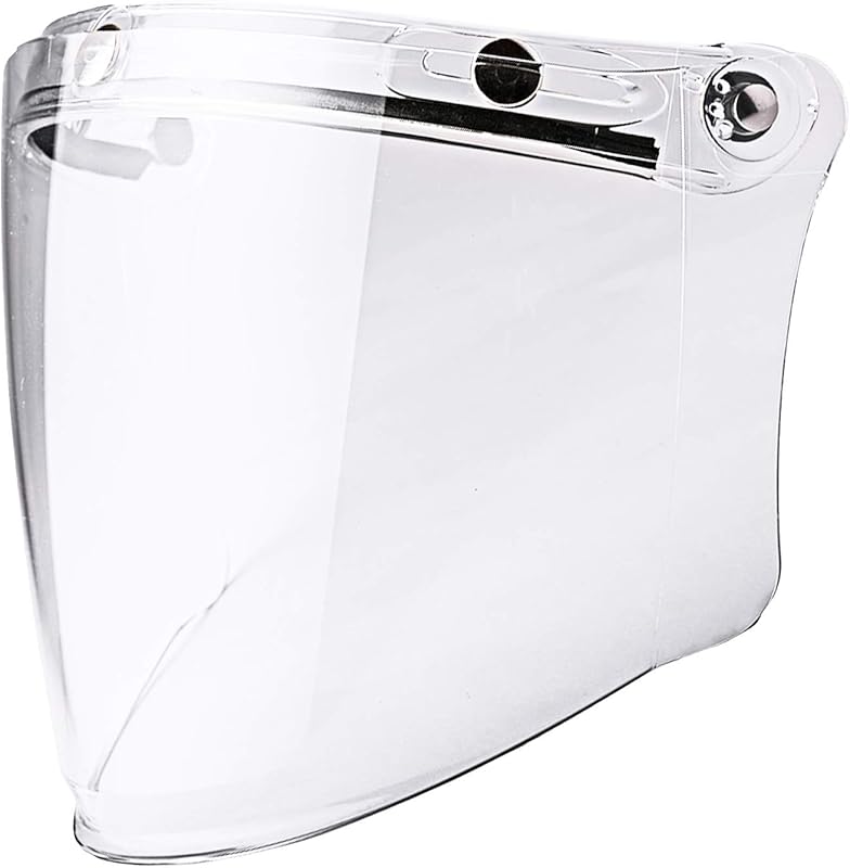 Universal 3-Snap Flip Up Clear Visor Shield for Retro Open Face Motorc