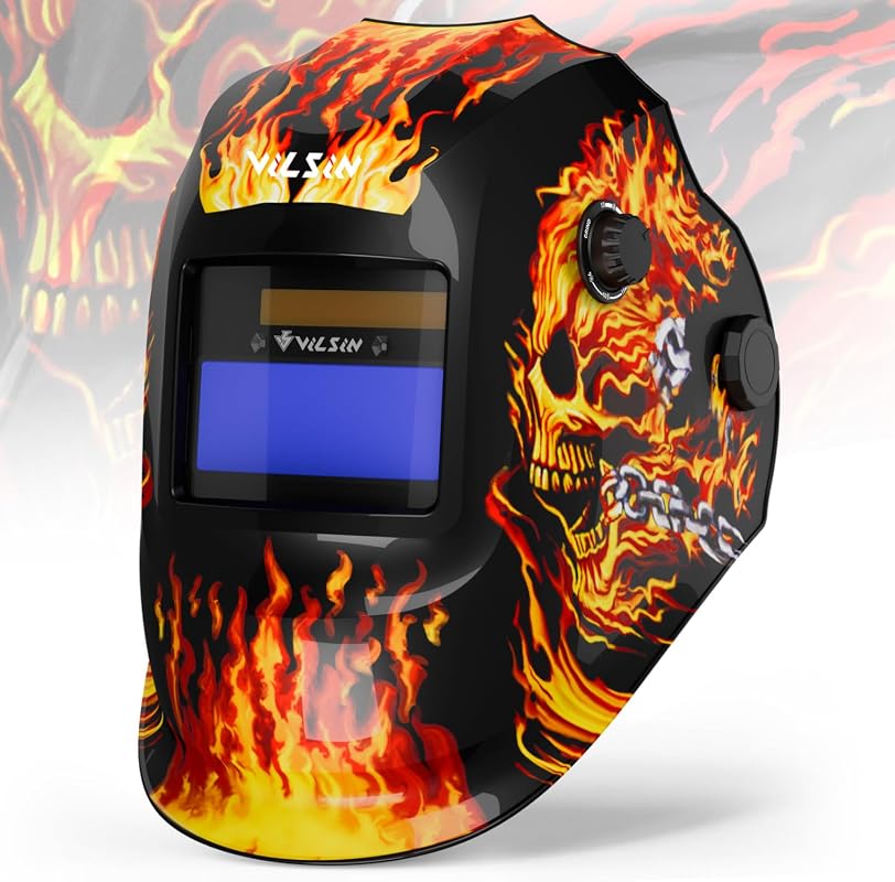 VILSIN True Color Auto Darkening Welding Helmet with Large View and Ad