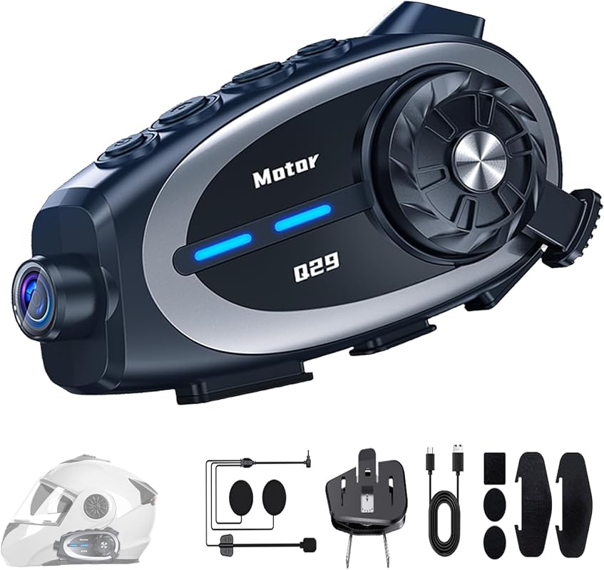 Motorcycle Helmet Intercom with 1080P Camera