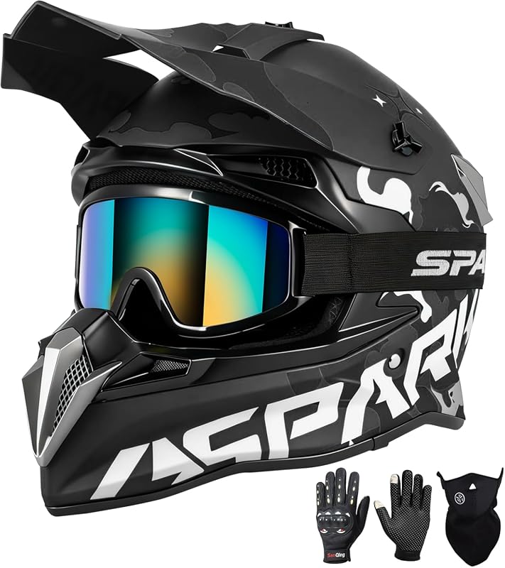 SPARK DOT Certified Motocross Helmet, Lightweight Off-Road Dirt Bike G