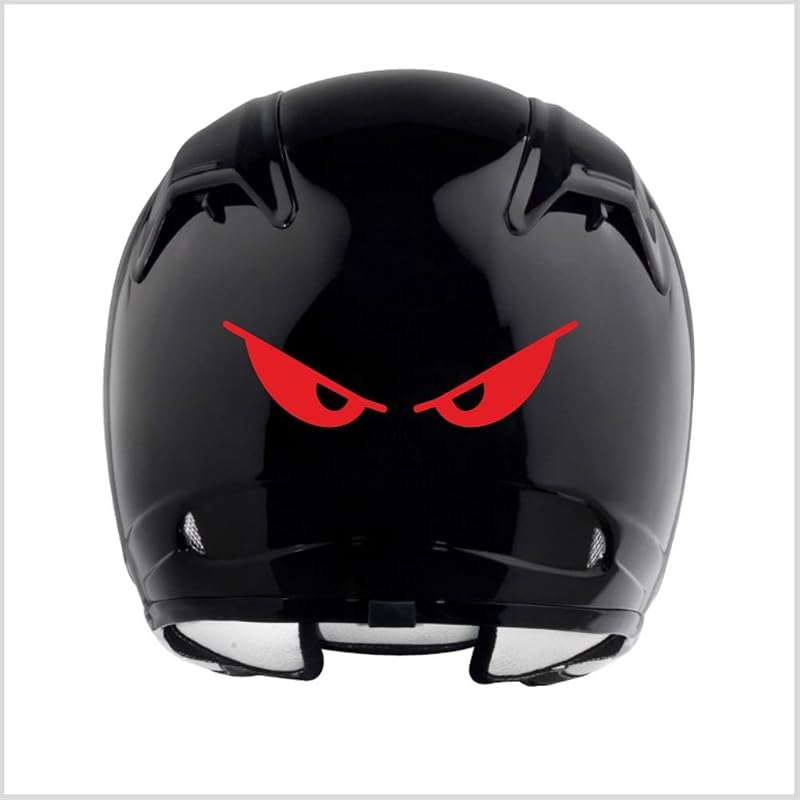 Evil Eyes No Fear Reflective Motorcycle Biker Helmet Decal Sticker, Du