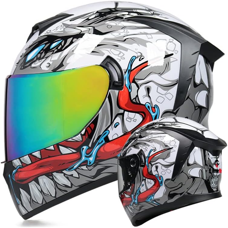 Unisex Graphic Full Face Motorcycle Helmet DOT Approved for Street Bik