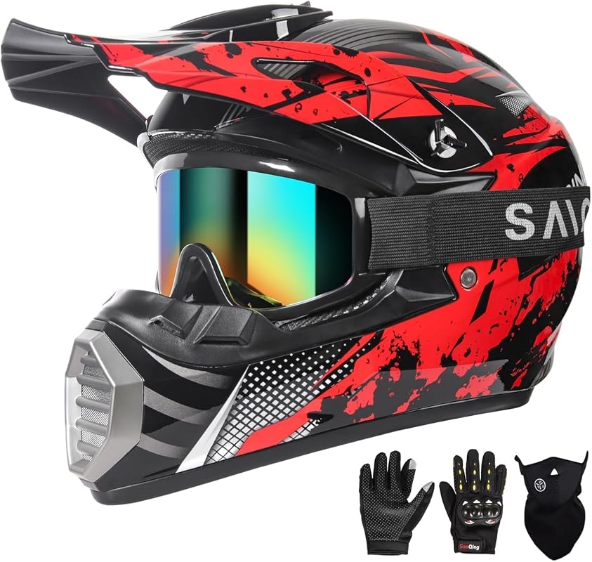 Youth Motocross Helmet Set