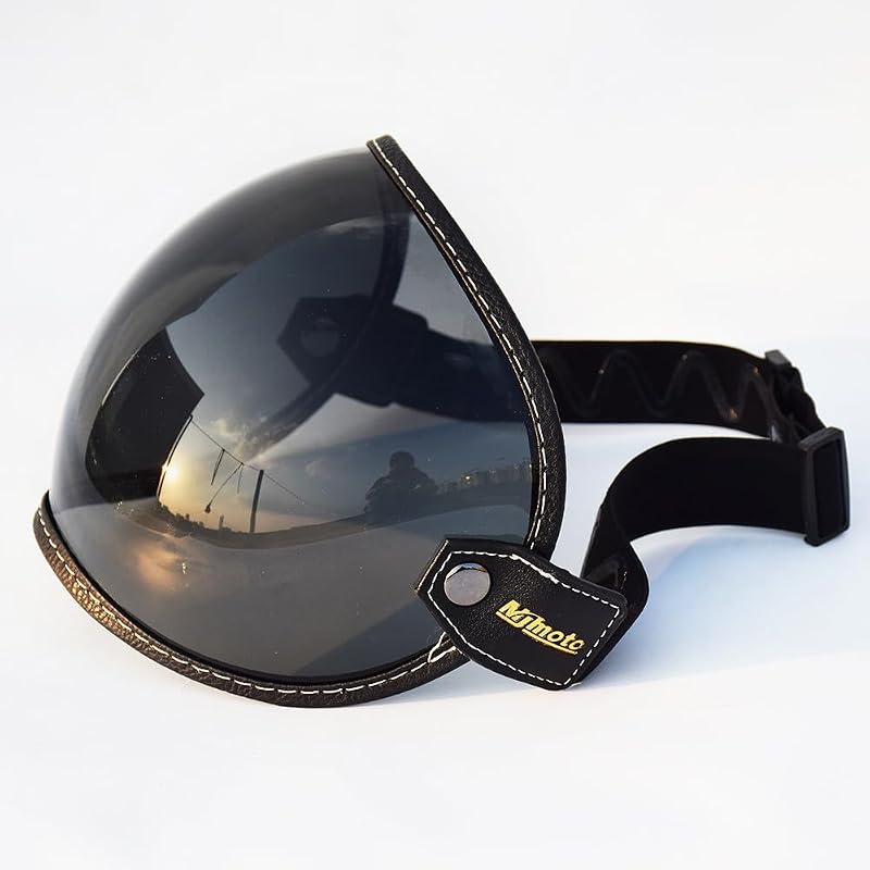 Universal Open Face 3/4 Motorcycle Helmet Bubble Visor Lens, Vintage S