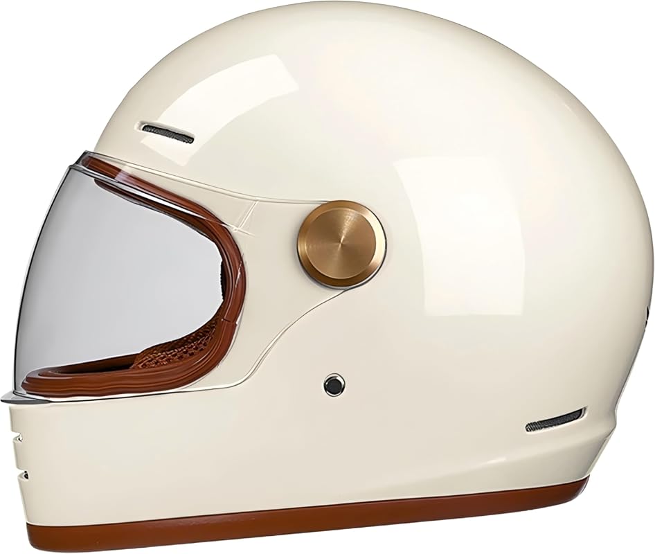 Retro Full Face Motorcycle Helmet for Adults Waterproof Design with Ad