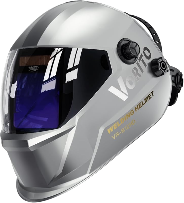 True Color Auto Darkening Welding Helmet with LED Light, 4 Arc Sensors