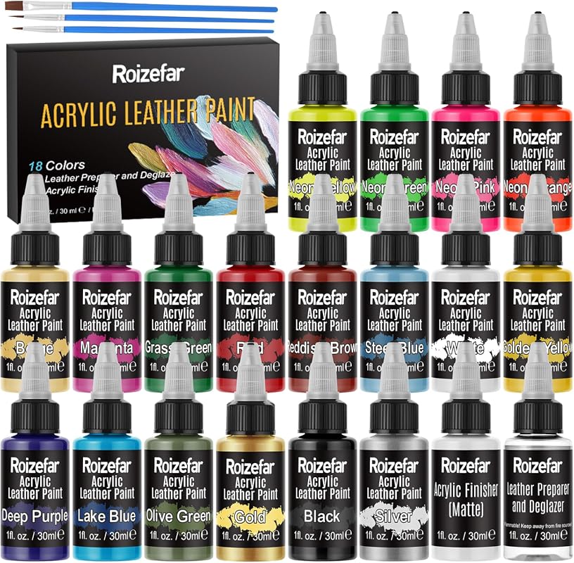 18-Color Acrylic Leather Paint Kit