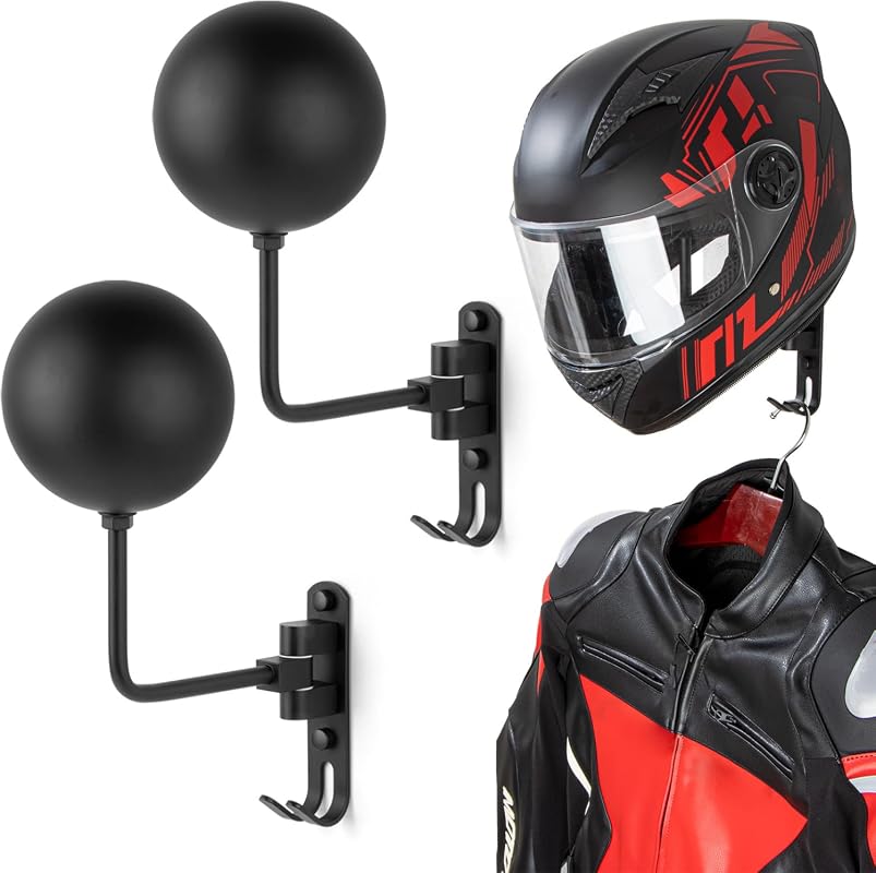 PUERSI 180° Rotating Wall-Mounted Motorcycle Helmet Holder