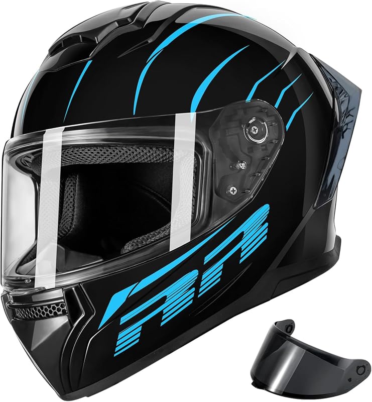 DOT Approved Full Face Motorcycle Helmet for Adults, Includes Two Remo