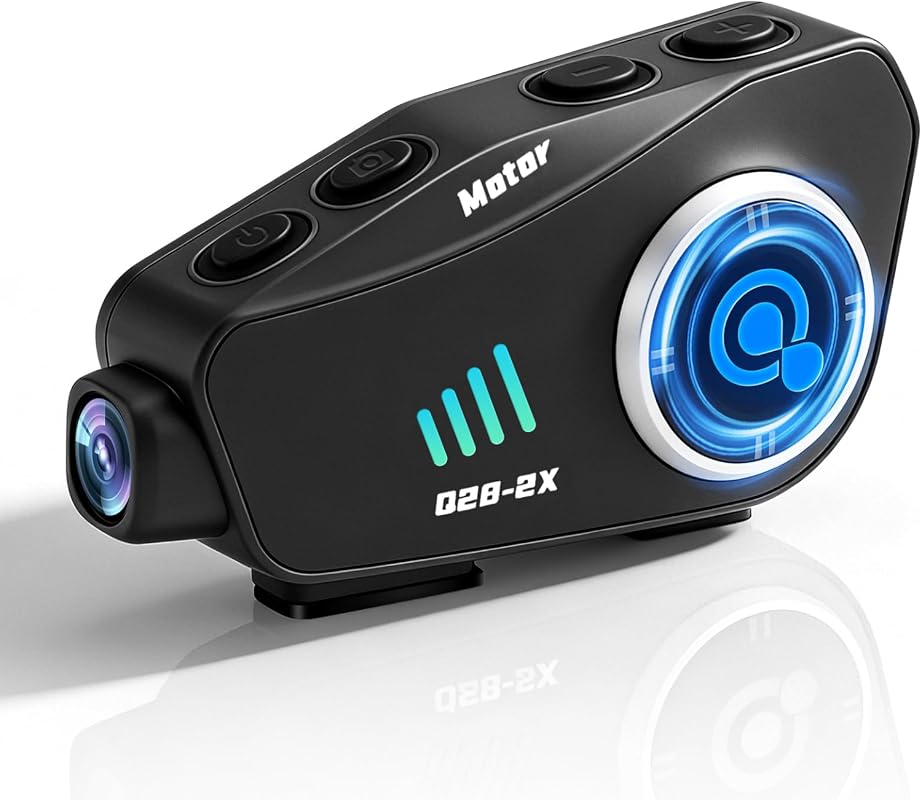 Motorcycle Helmet Intercom with Integrated Camera and IPX6 Waterproof