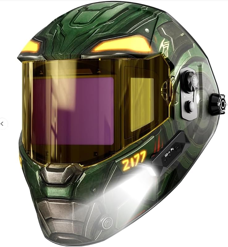 ANDELI Auto Darkening Welding Helmet with Dual Lights, 180° Panoramic