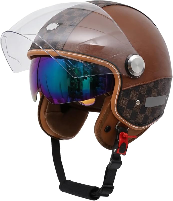 Retro 3/4 Open Face Motorcycle Helmet