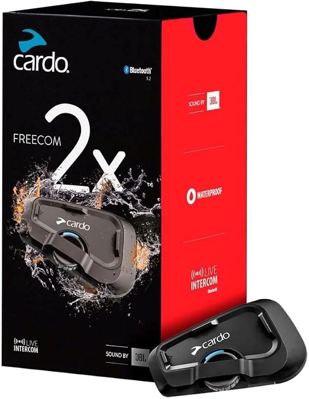 Cardo Systems FREECOM 2X Motorcycle Bluetooth Communication System wit