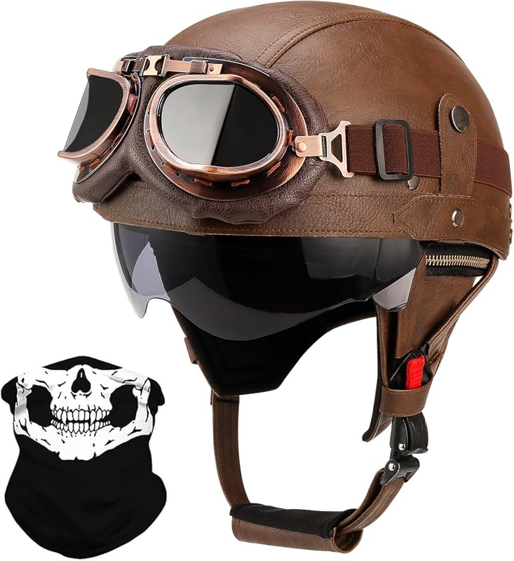German Style Leather Half Helmet
