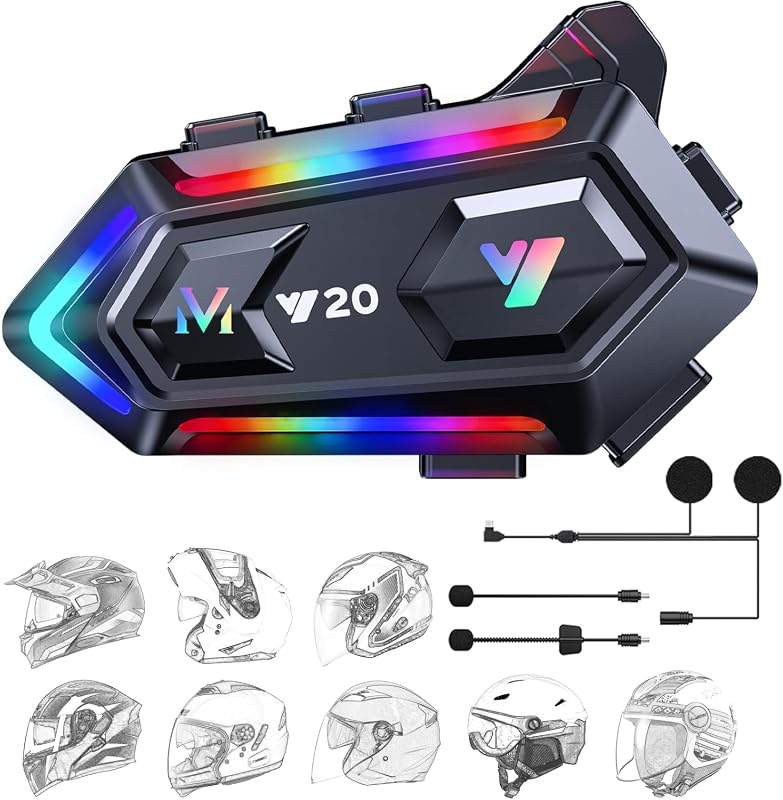 FEYA Motorcycle Helmet Bluetooth Speakers with Extended Battery Life f