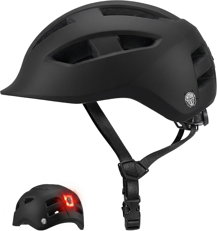 Adult Bike and Scooter Helmet with Integrated Rear Safety Light, CPSC