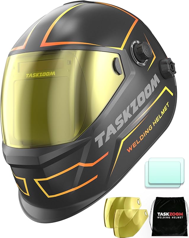 True Color Auto Darkening Welding Helmet with Large View, 4 Arc Sensor