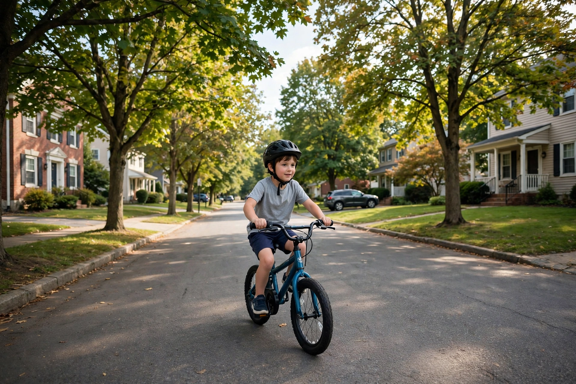 Child wearing a bicycle helmet in Pennsylvania