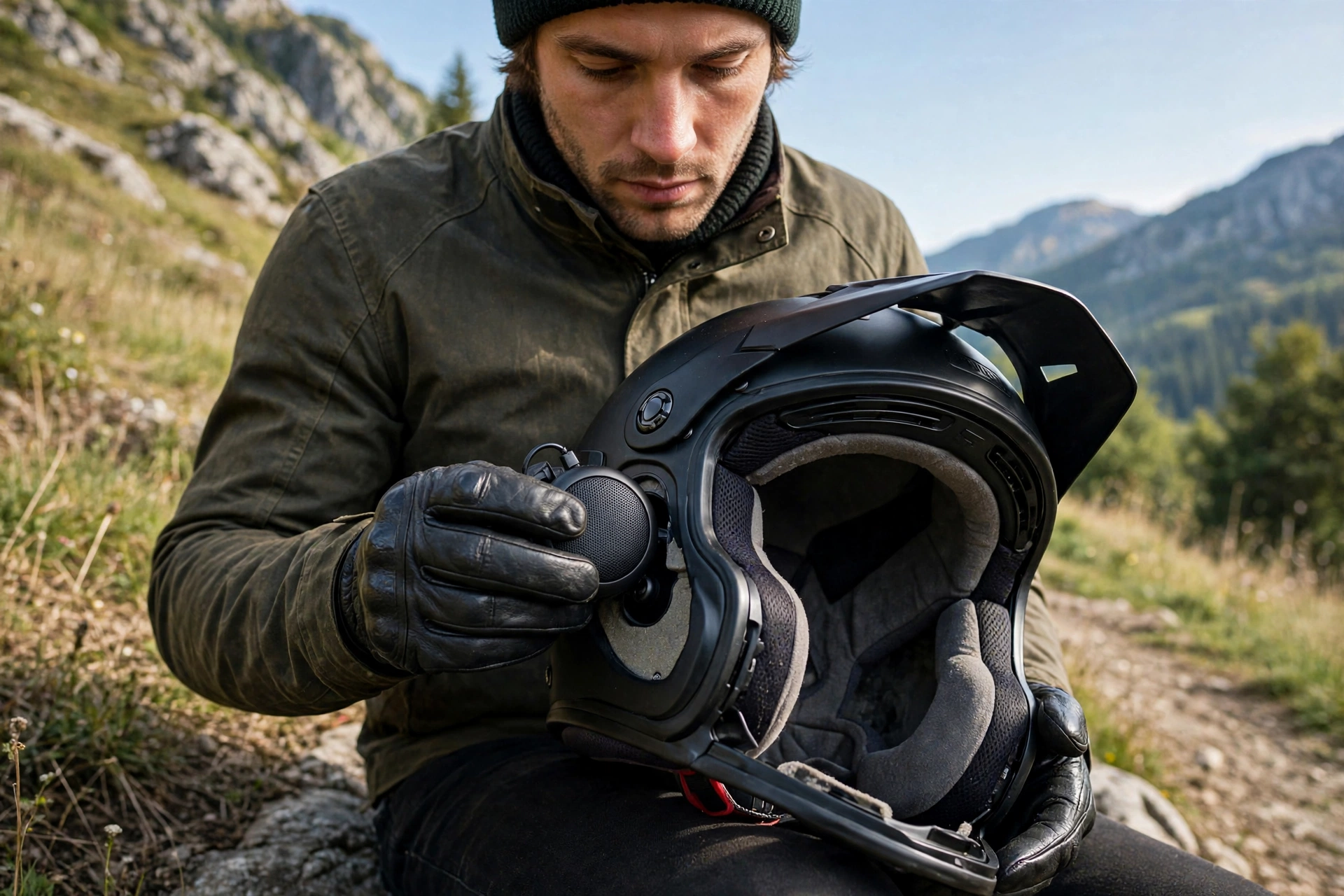 installing a bluetooth headset in a motorcycle helmet speaker pockets