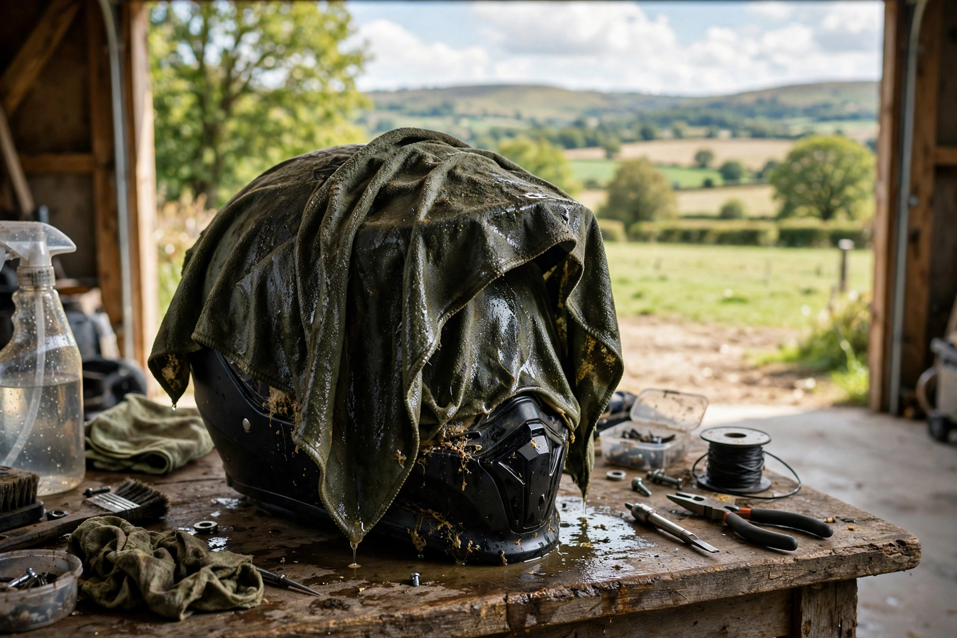 how to get bugs off a motorcycle helmet with the soak method