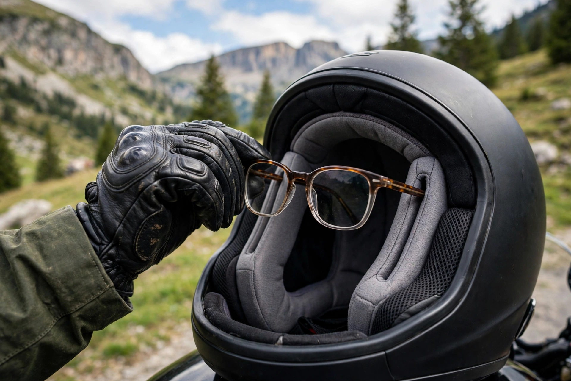 Can you wear glasses with a motorcycle helmet using eyewear channels