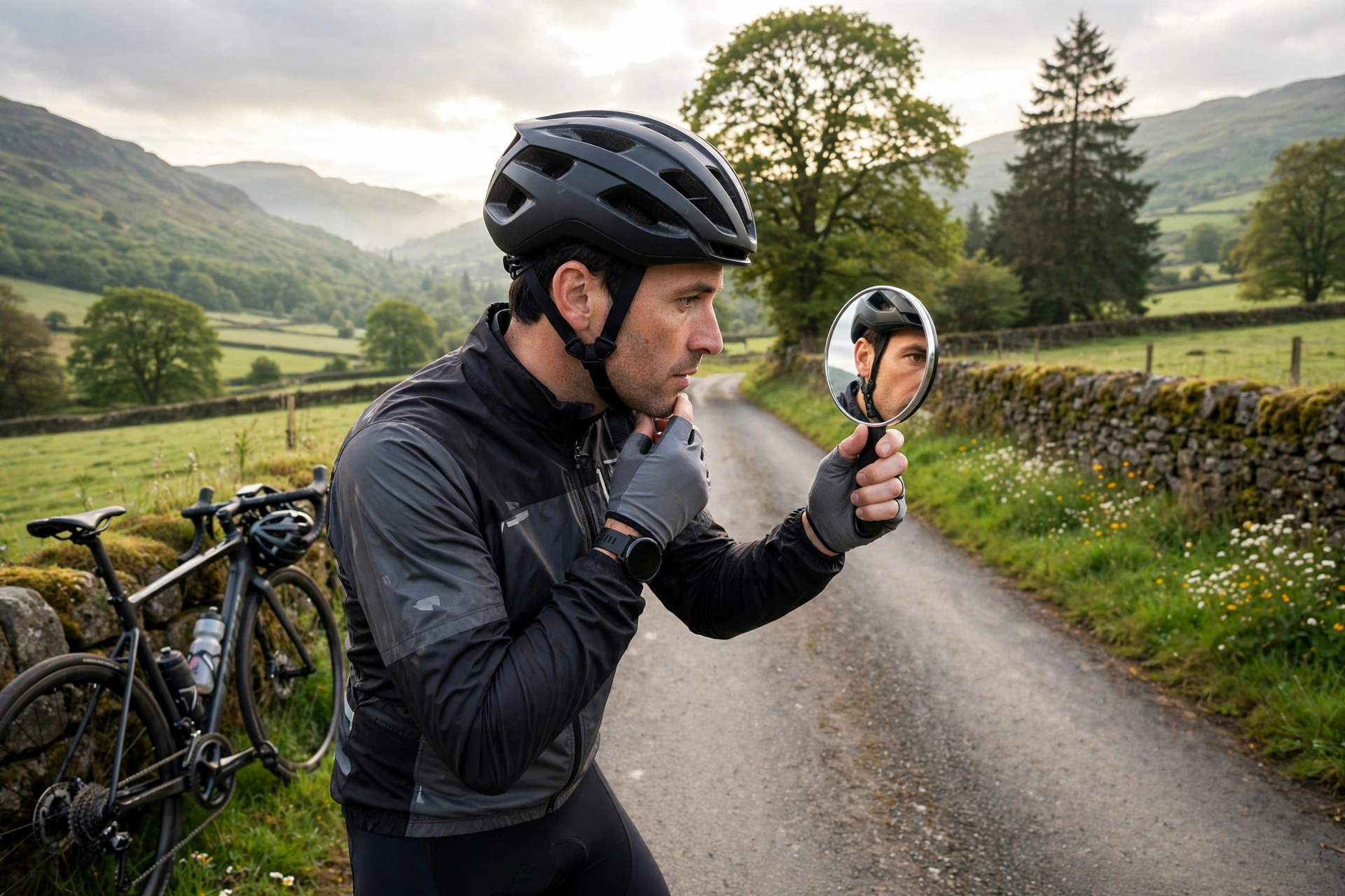 how to wear a bike helmet correctly level position mirror check