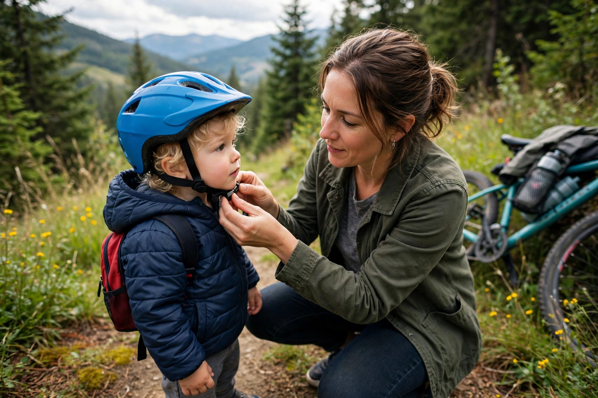how to put a helmet on a toddler with straps adjusted and buckle fastened