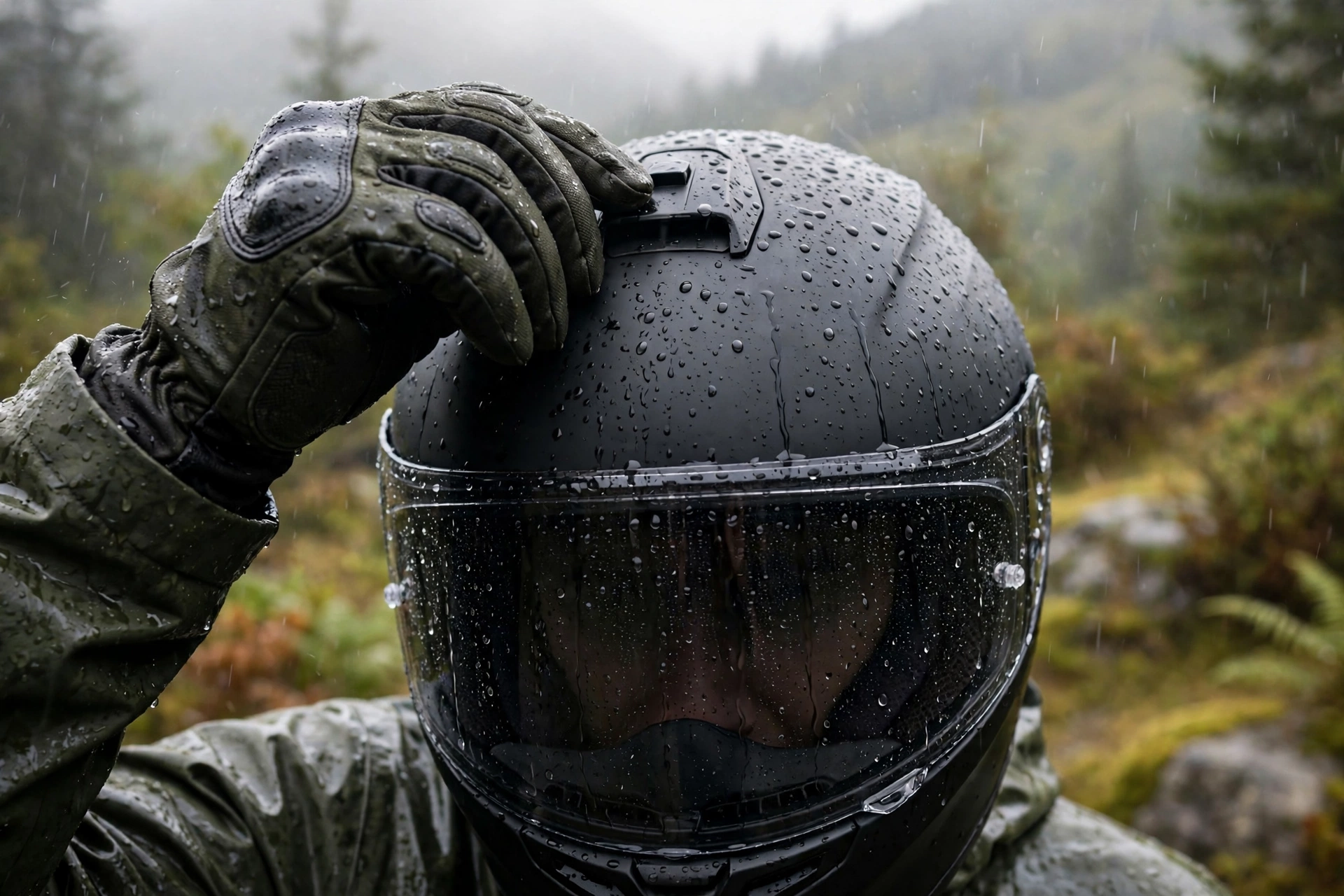 how to stop rain getting inside a motorcycle helmet by closing vents and sealing the visor