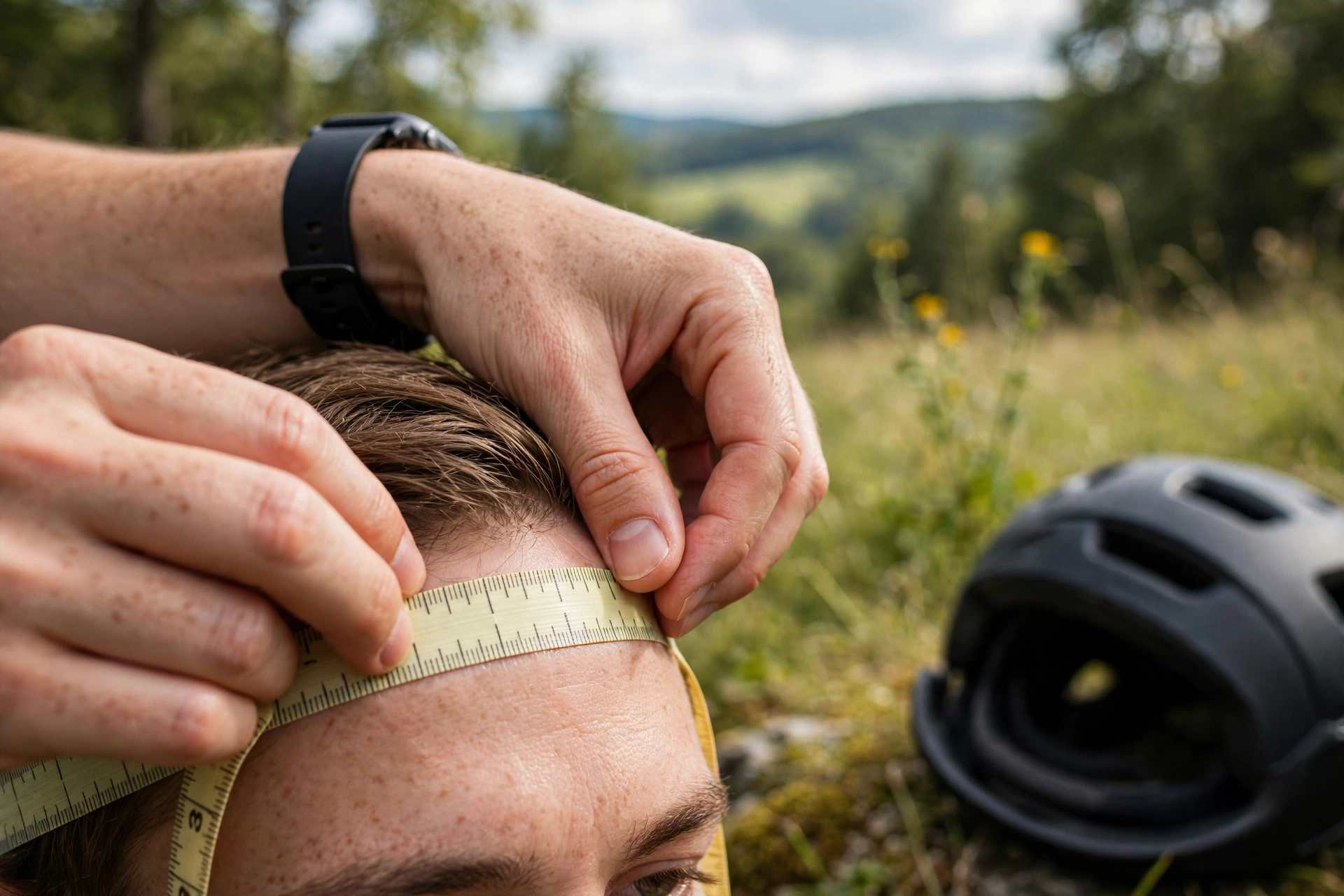 how to choose an e-bike helmet size measuring head circumference