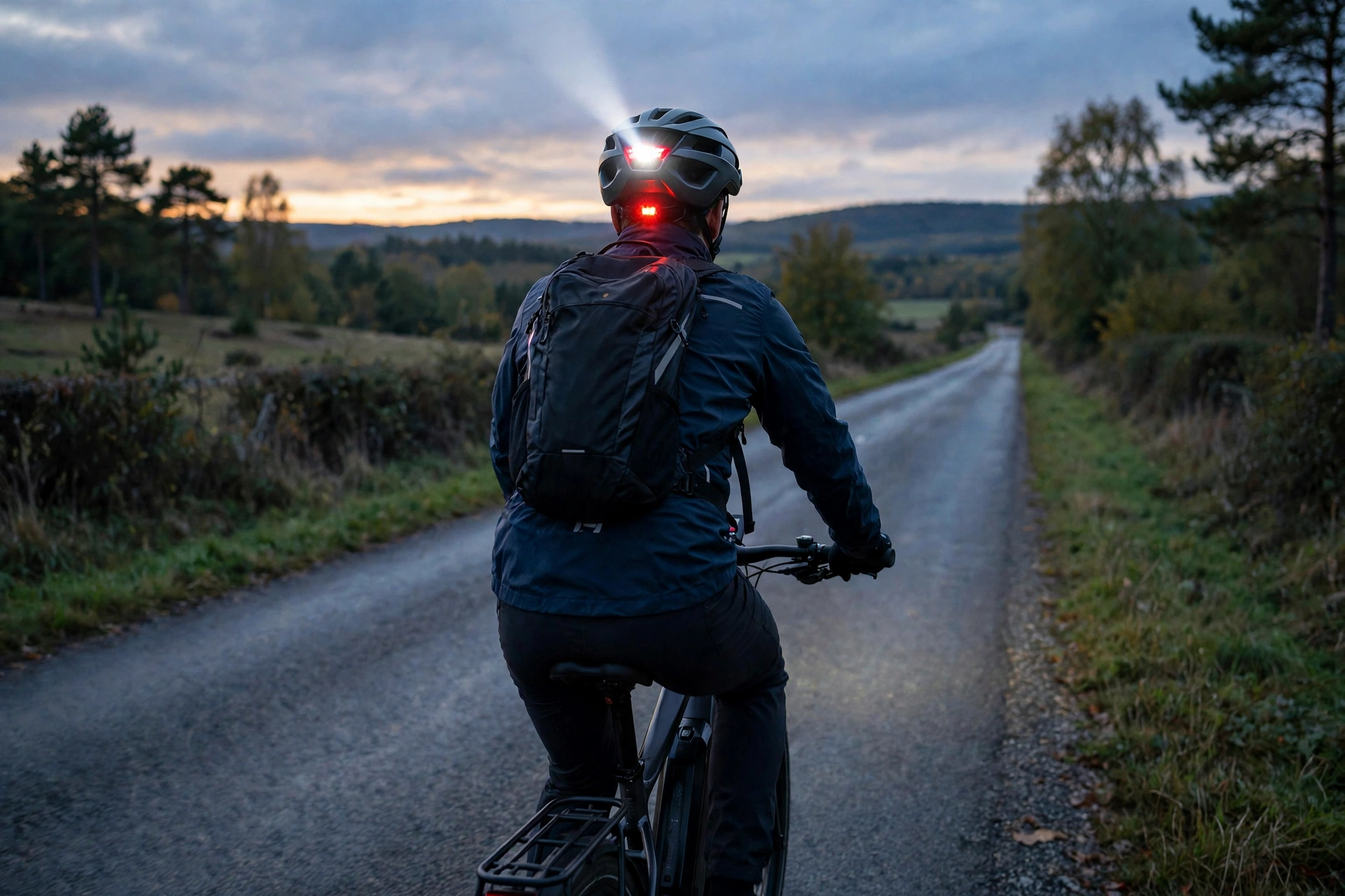 e-bike helmet with built in lights front and rear visibility