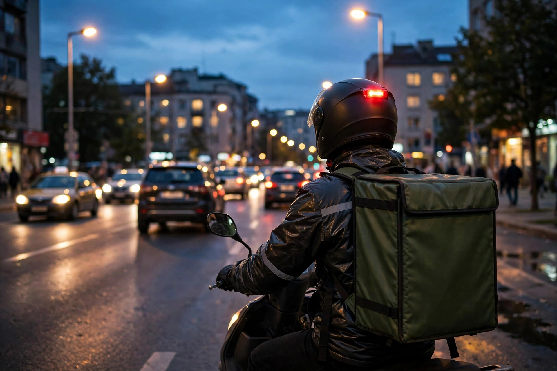 food delivery riders e-bike helmet long hours visibility and comfort