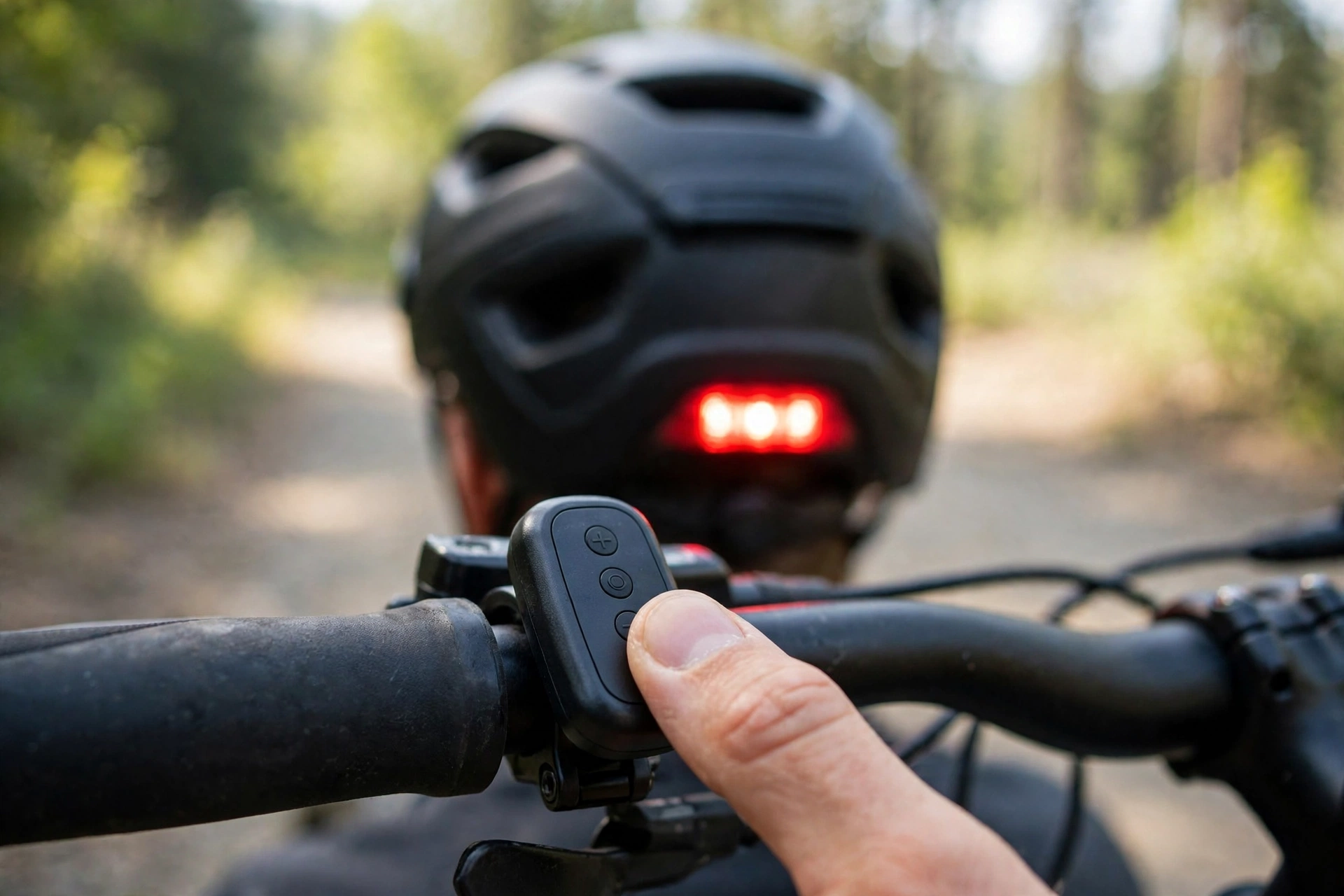 e-bike helmet with turn signals and brake light how the remote works