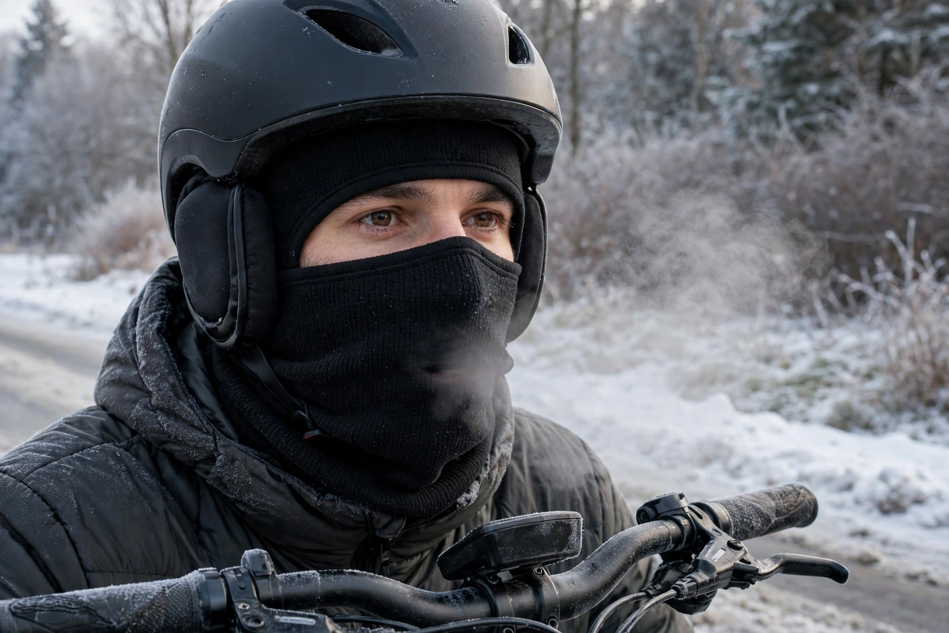 e-bike helmet for winter riding warmth ear covers and fog control