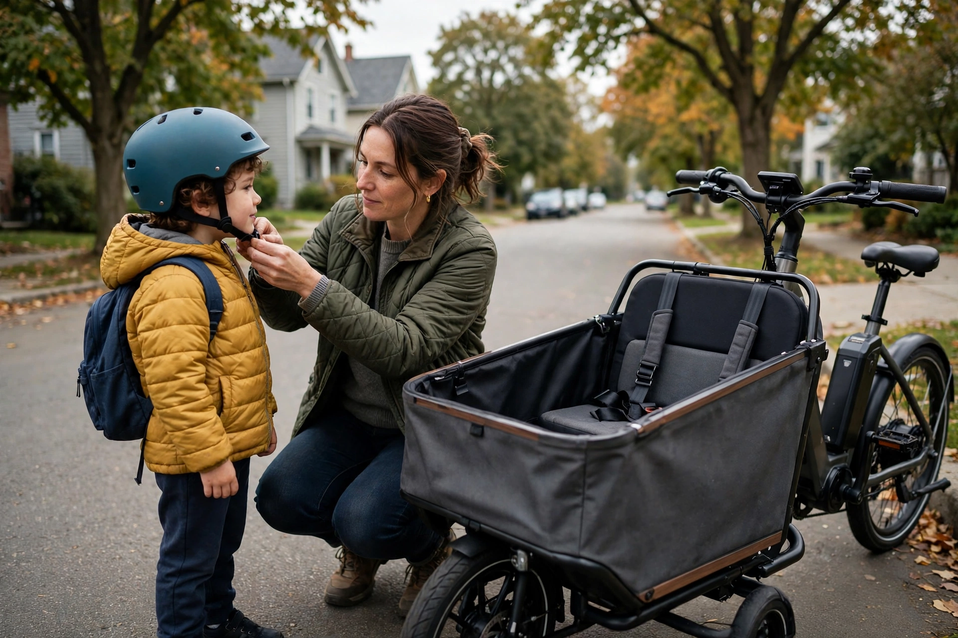 e-bike helmet for cargo bike parents visibility and passenger safety