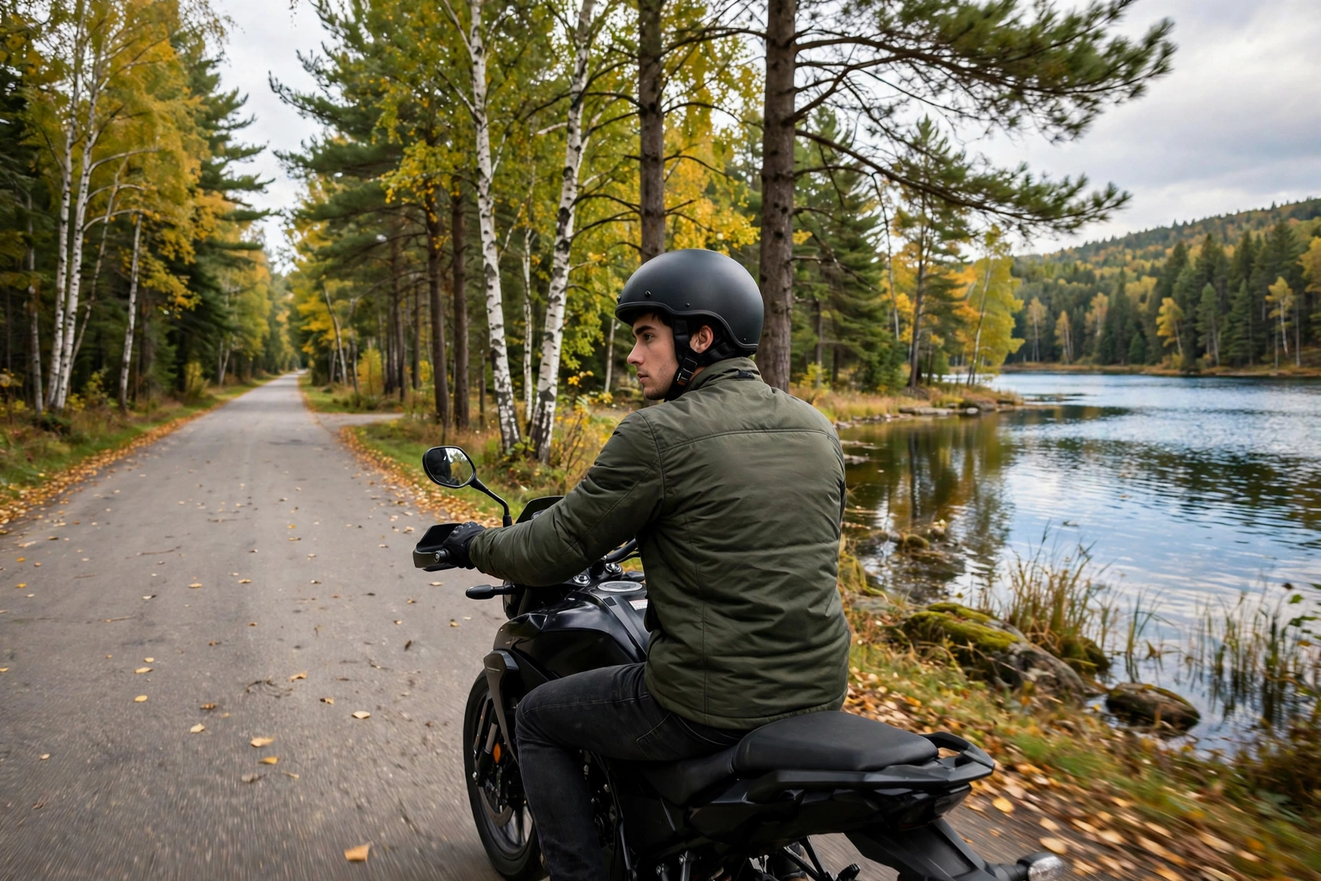 Teen rider wearing a helmet under the Minnesota motorcycle helmet law age requirement