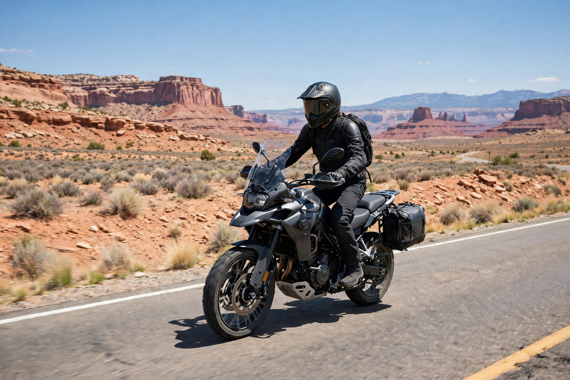 Young rider wearing a helmet under the Utah motorcycle helmet law age limit of 21