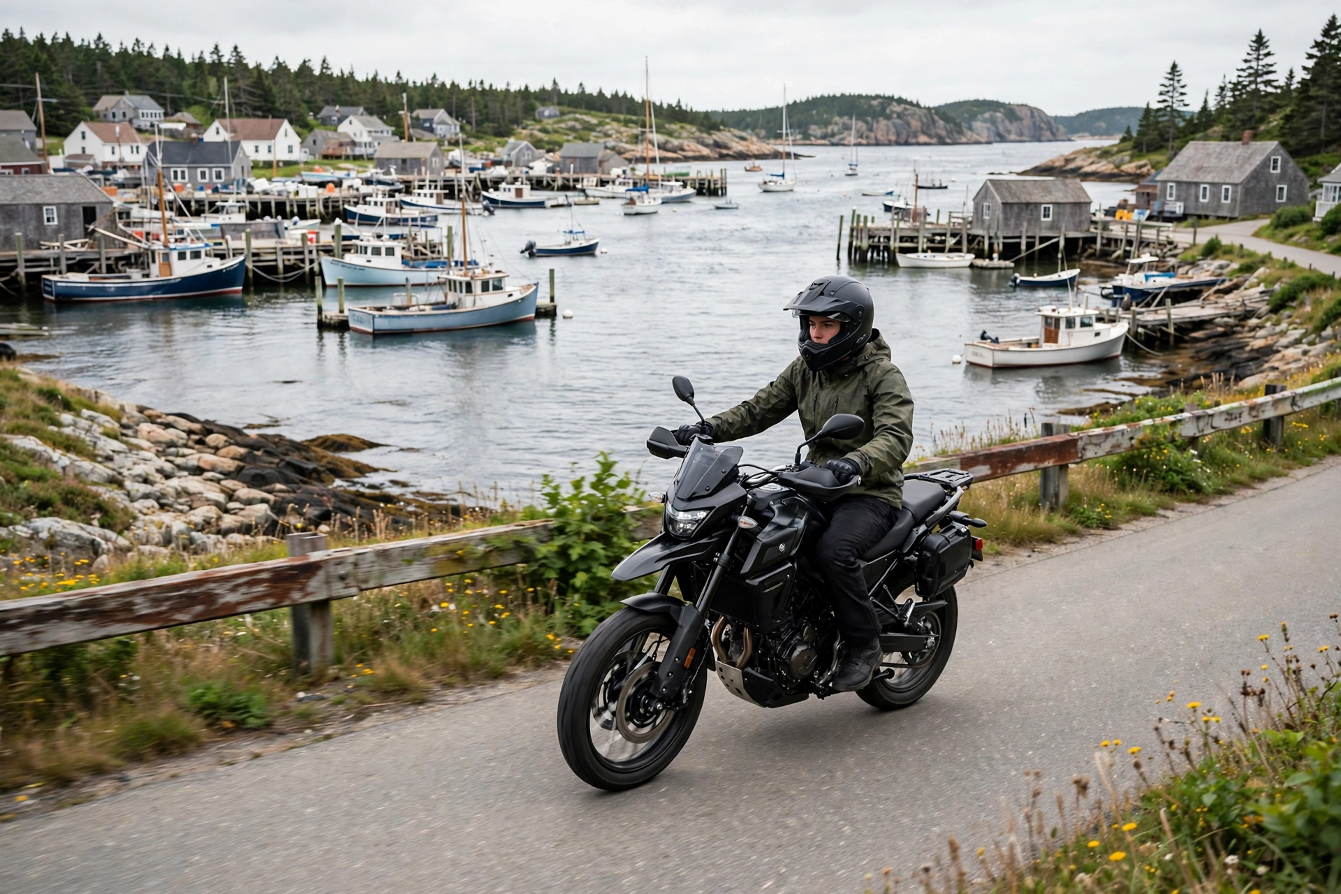New rider wearing a helmet under the Maine motorcycle helmet law age requirement and first year rule