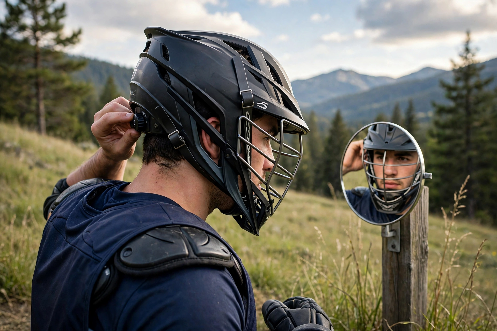 Adjusting the fit system while learning how to fit a lacrosse helmet correctly