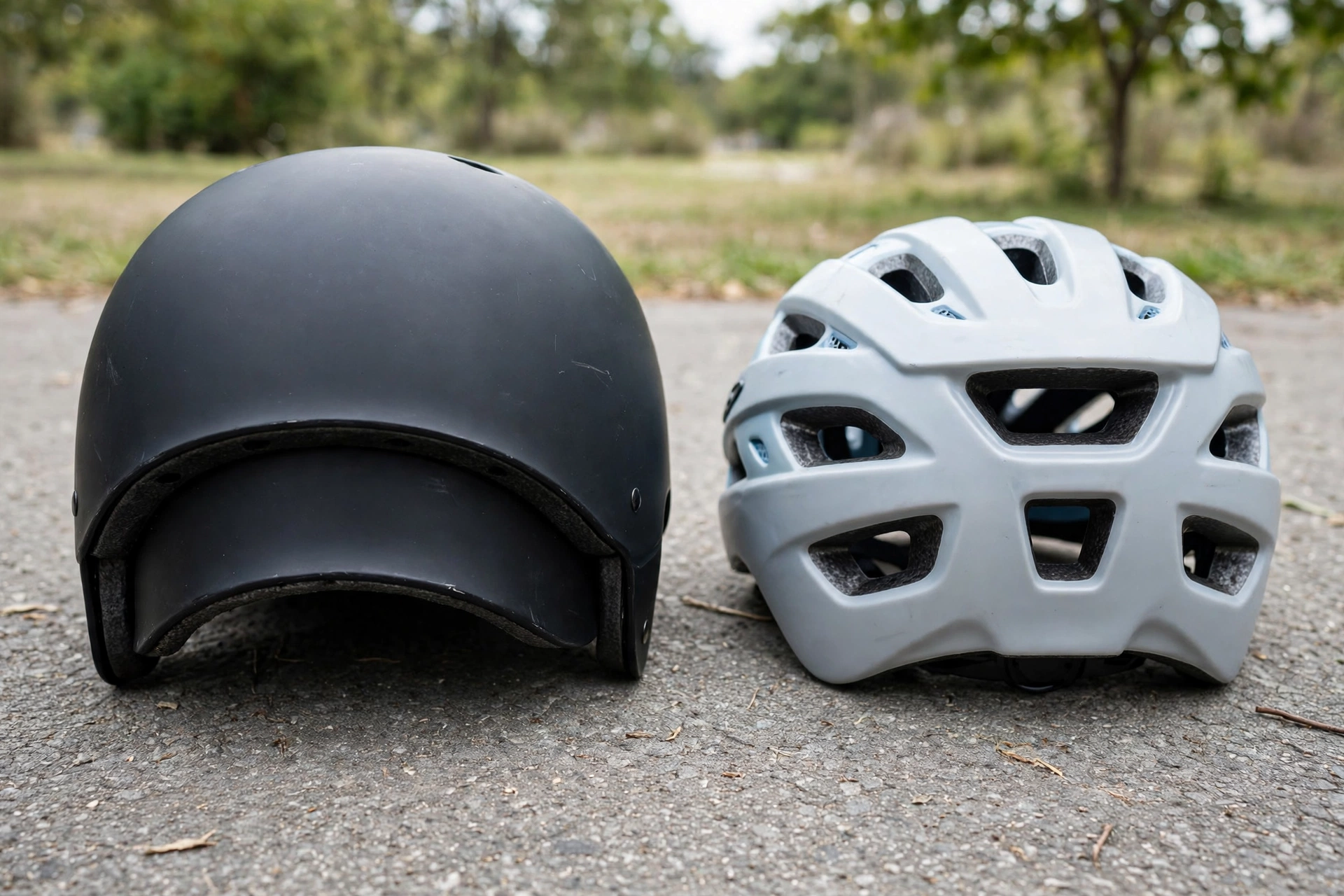 skateboard helmet vs rollerblade helmet difference in coverage and shape