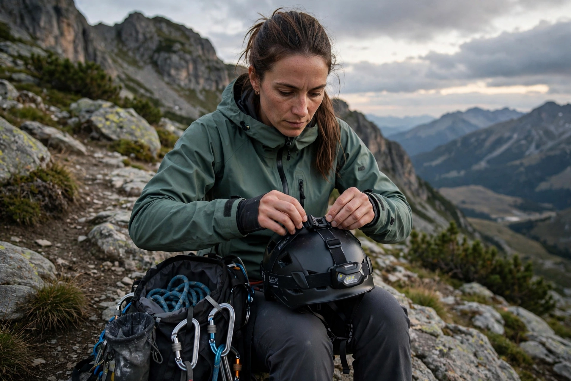 how to attach a headlamp to a climbing helmet clips