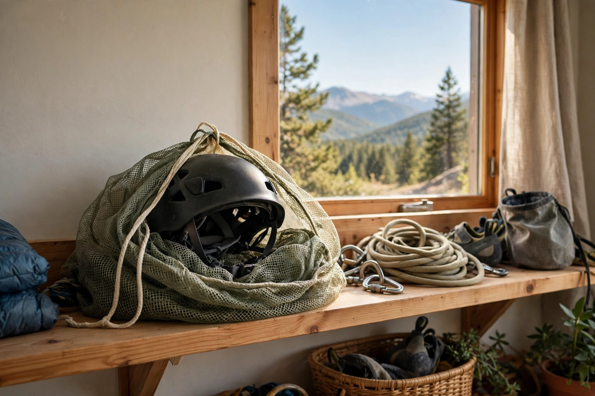 how to store a climbing helmet properly at home