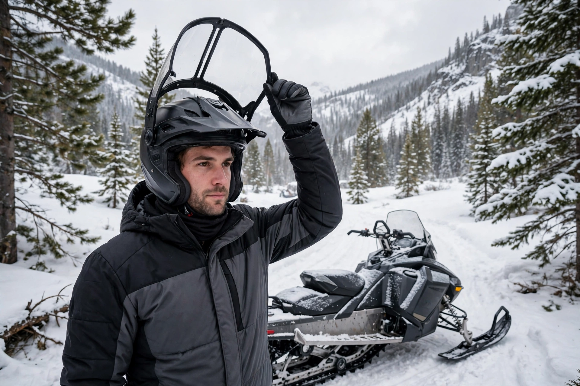 snowmobile helmet visor staying clear and fog free on the trail