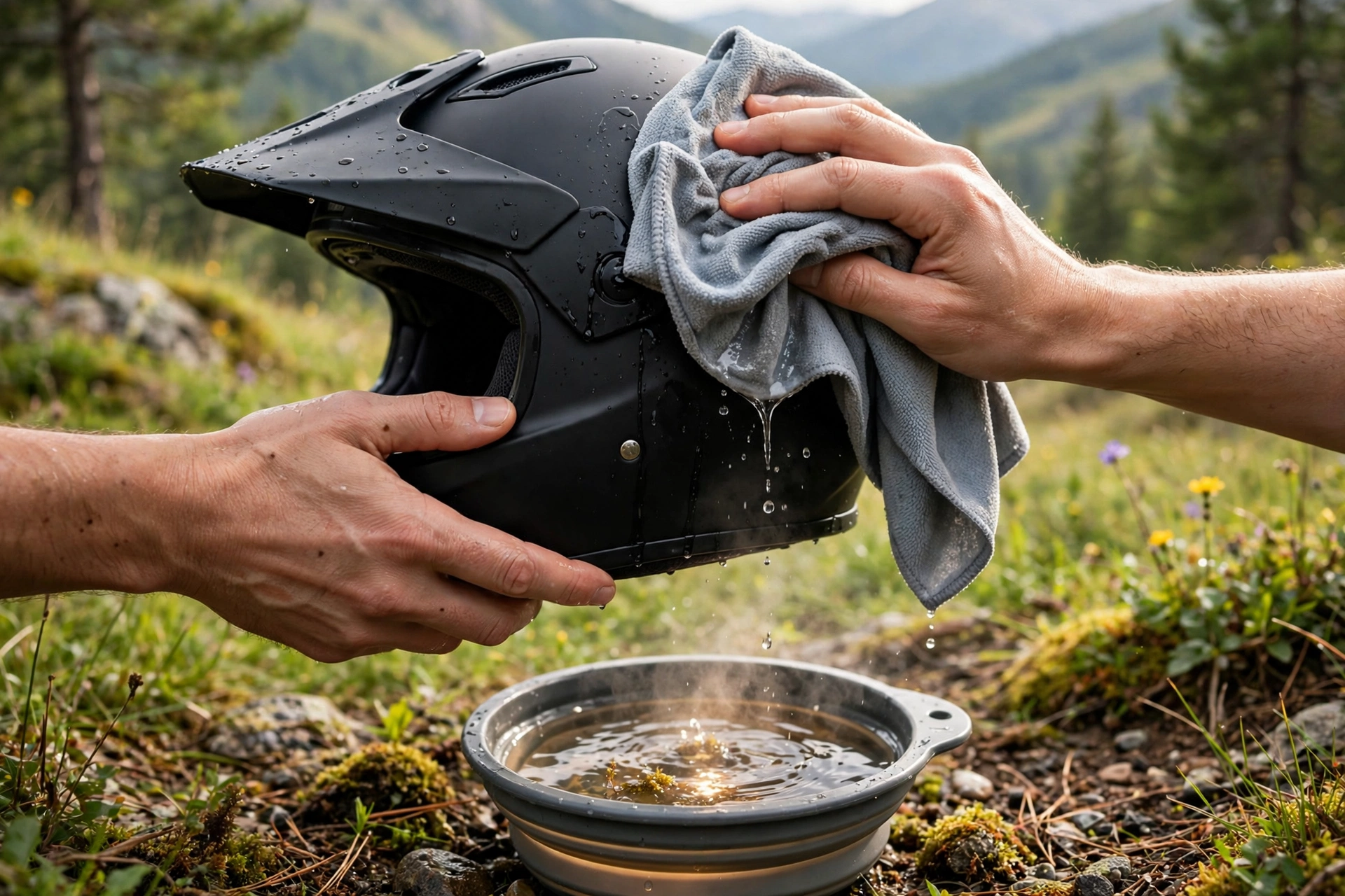 How to clean a matte helmet without ruining the finish using microfiber